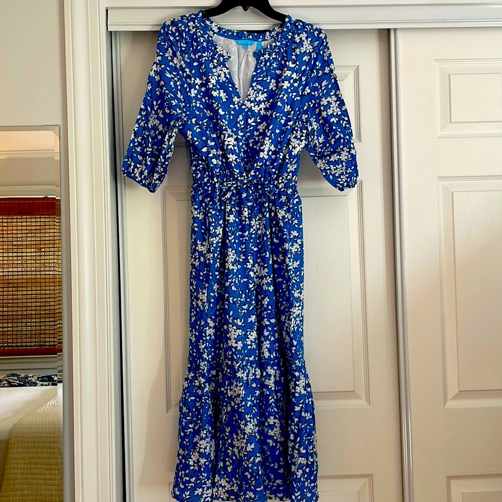 Draper James blue floral midi dress